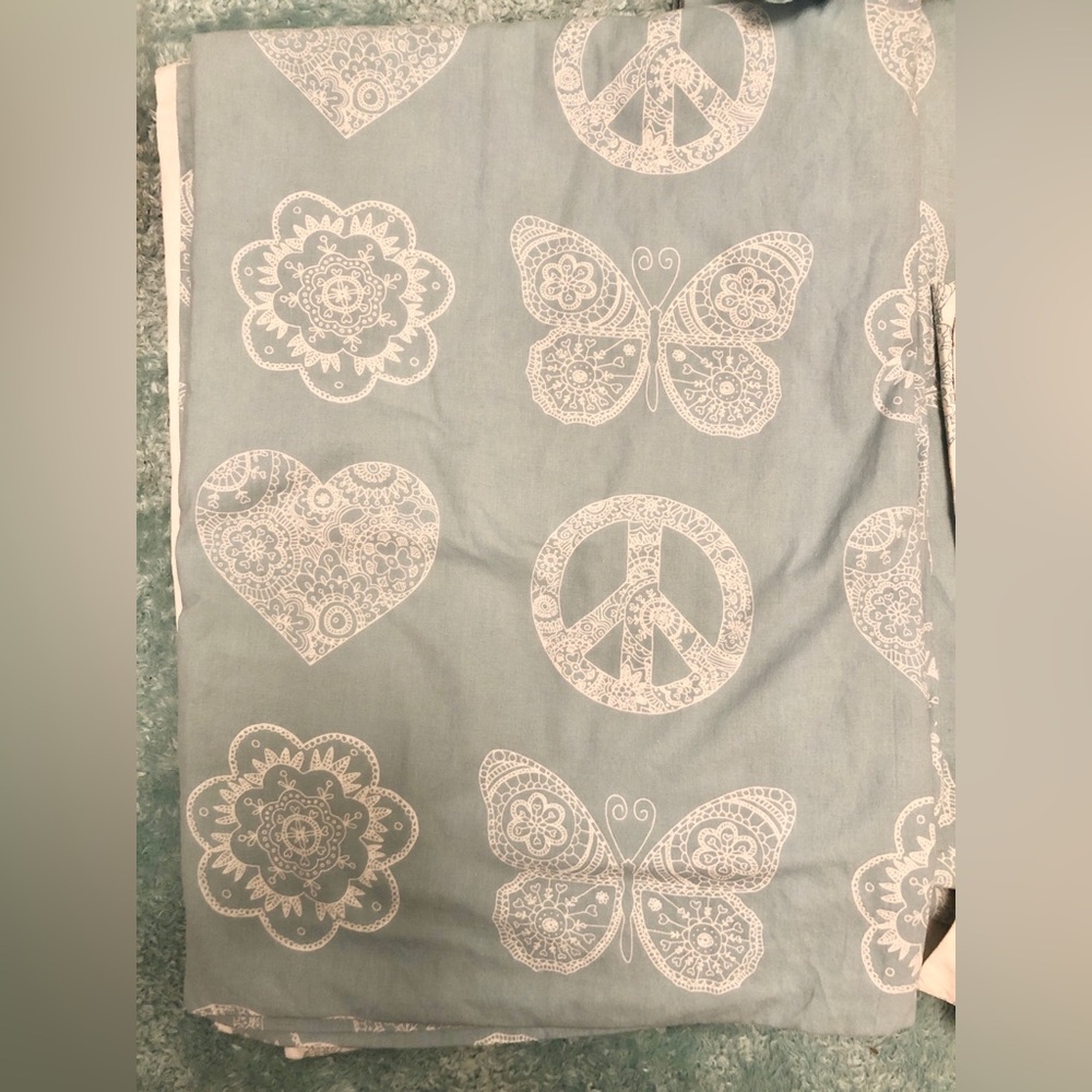 3 Piece Twin Duvet Cover IKEA Vanskaplig Light Blue with pillowcase Boho Love - Picture 2 of 10